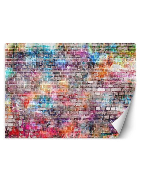 Papier peint Mur de briques coloréesL | Feeby | Multicolore