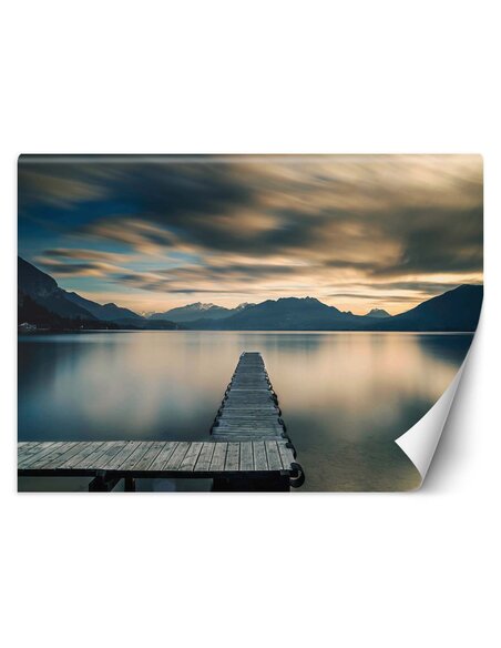 Papier peint Terrasse en bois sur le lacL | Feeby | Gris