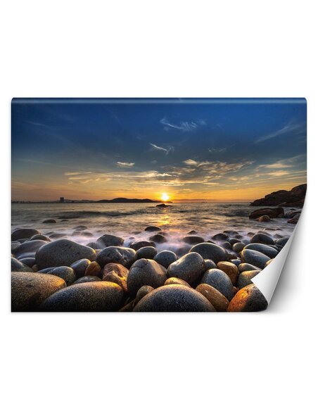 Papier peint Coucher de soleil au bord de la merL | Feeby | Bleu