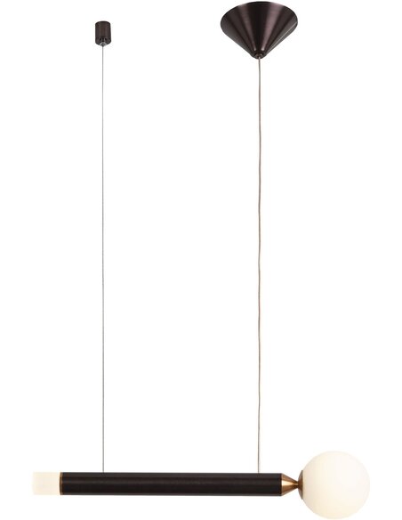 Lampe d'architecte 38x8x8 Aluminium Brun/Verre Blanc