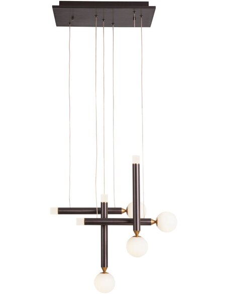 Lampe d'architecte 40x24x40 Aluminium Brun/Verre Blanc