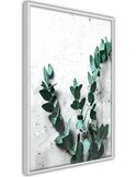 Tableau cadre Élément vert, affiche botanique encadrée aux feuilles vertes sur fond blanc