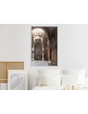 Tableau cadre blanc Lieu de paix accroché au mur, vue d'ensemble dans une chambre