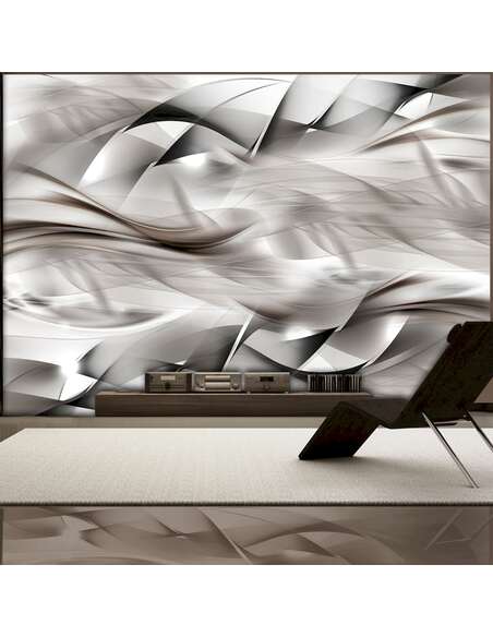 Papier peint adhésif Tresse abstraite | Artgeist | Gris, blanc