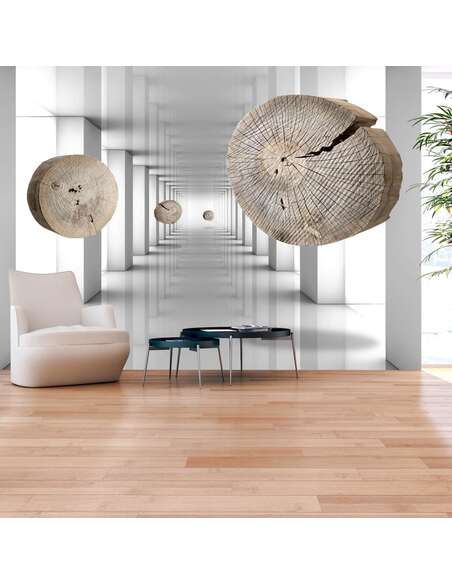 Papier peint adhésif Couloir inventif | Artgeist | Gris, brun, blanc