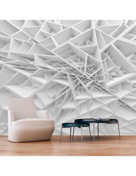 Papier peint adhésif Toile d’araignée 3d | Artgeist | Blanc, argent