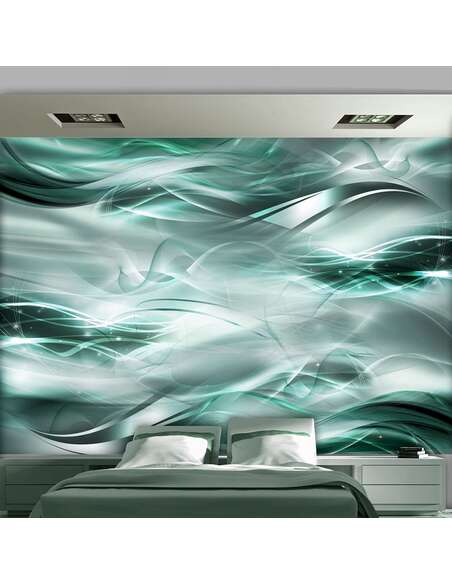 Papier peint adhésif Océan turquoise | Artgeist | Turquoise, gris, blanc