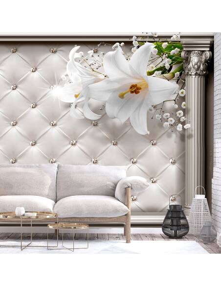 Papier peint adhésif Scène en colonnes | Artgeist | Beige, blanc, vert