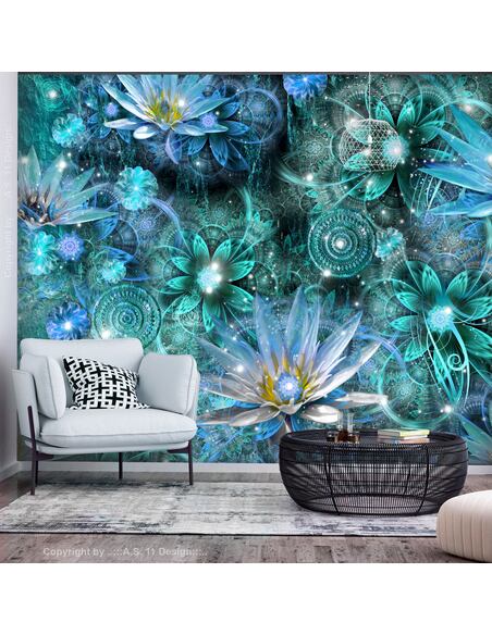 Papier peint adhésif Nénuphars | Artgeist | Vert, bleu, jaune