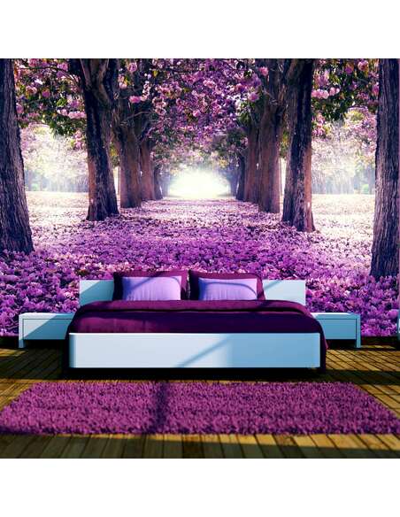 Papier peint adhésif Route des fleurs | Artgeist | Violet, brun, blanc