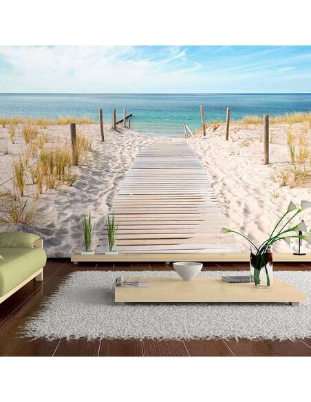 Papier peint adhésif Vacances au bord de la mer | Artgeist | Beige et bleu