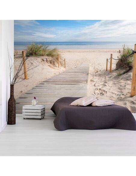 Papier peint adhésif Sur la plage | Artgeist | Azuré, beige, vert