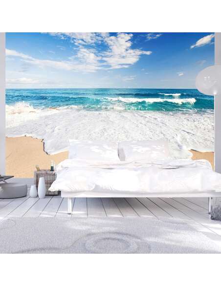 Papier peint adhésif Au bord de la mer | Artgeist | Azuré, blanc, beige