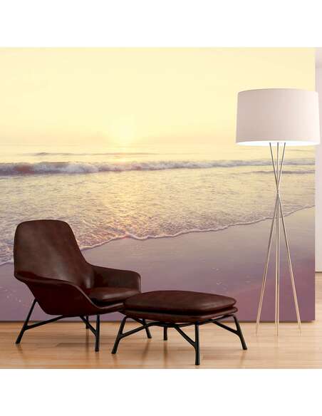 Papier peint adhésif Matin sur la plage | Artgeist | Jaune, beige, blanc