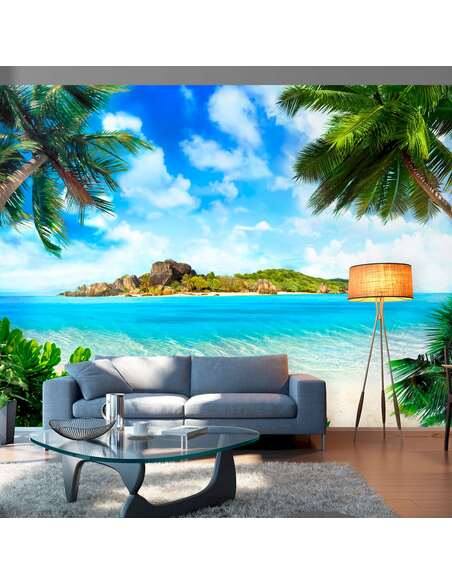 Papier peint adhésif Côte magique | Artgeist | Bleu, vert, blanc