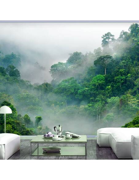 Papier peint adhésif Brouillard matinal | Artgeist | Blanc, vert