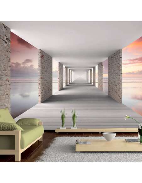 Papier peint adhésif Marcher dans le ciel | Artgeist | Rose, blanc, orange, jaune