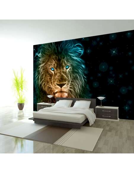 Papier peint adhésif Lion abstrait... | Artgeist | Noir, bleu, rouge, jaune