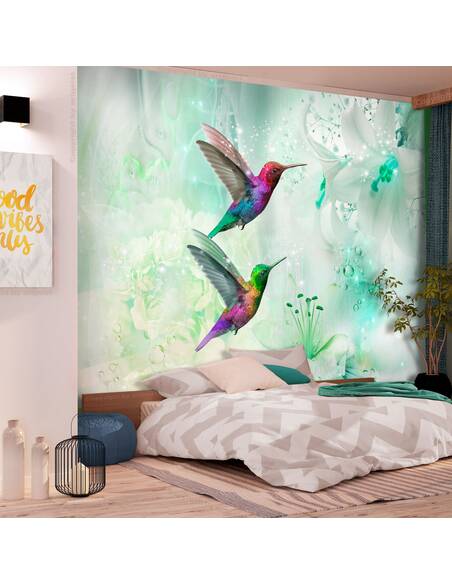 Papier peint adhésif Colibris colorés | Artgeist | Vert