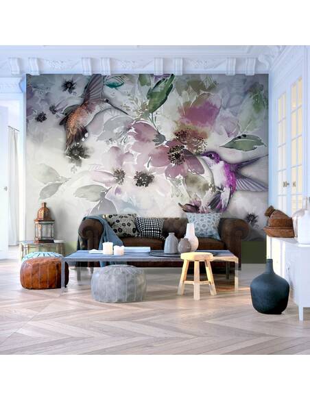 Papier peint adhésif La nature à l’aquarelle | Artgeist | Beige et gris