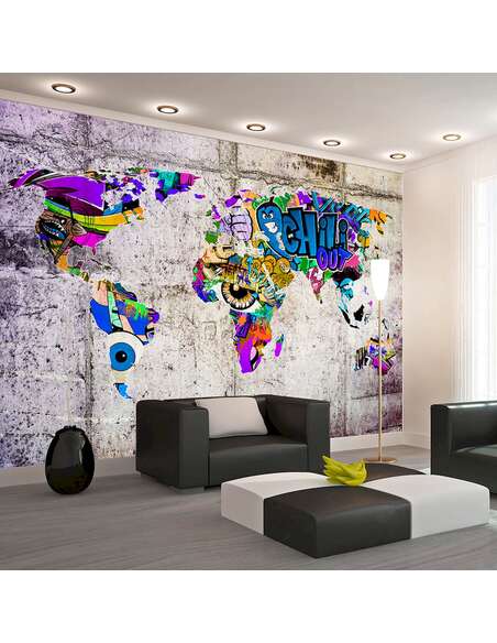 Papier peint adhésif À travers le monde coloré | Artgeist | Gris