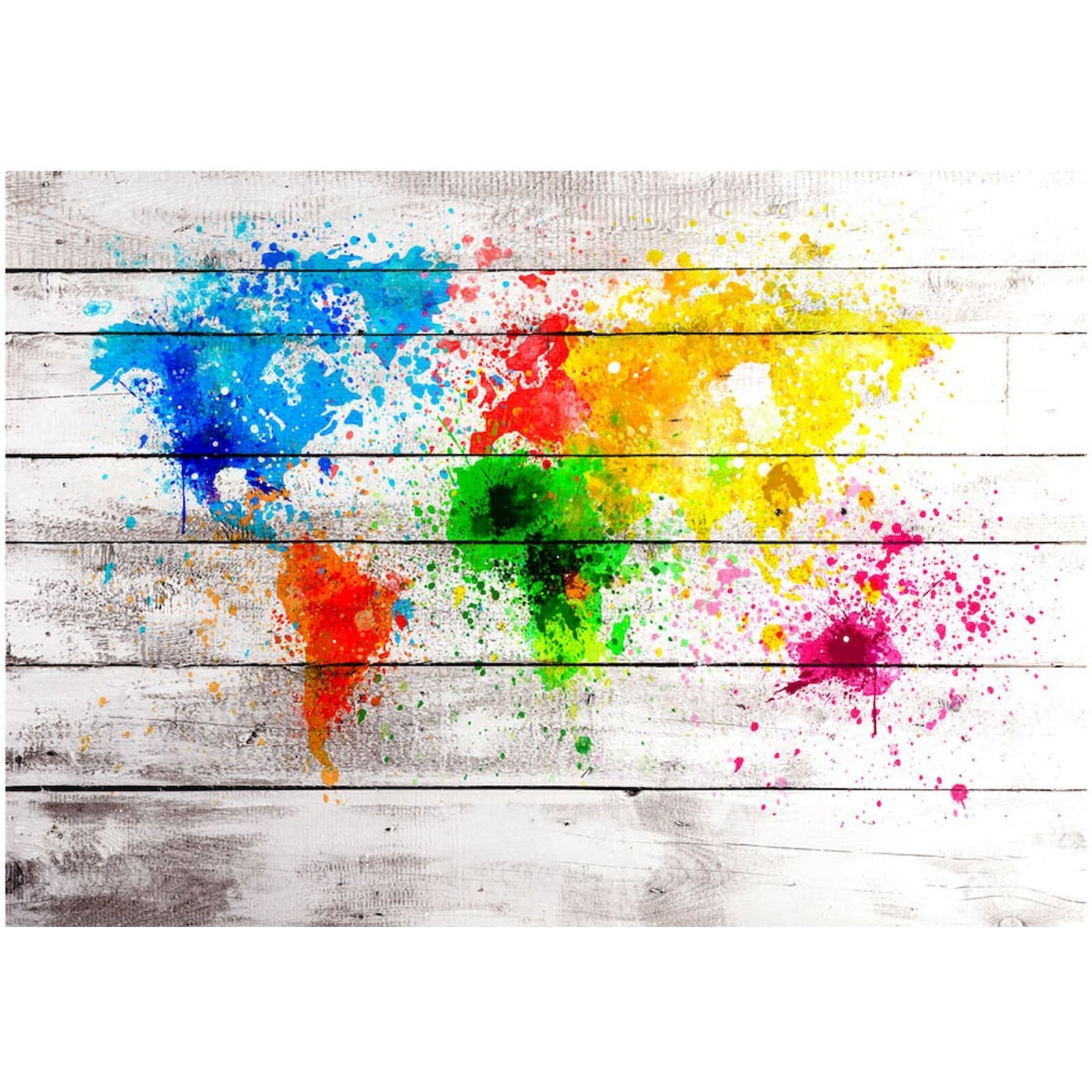 Autocollant Mural 3D Carte Du Monde B434 - Papier Peint Photo, Motif Fleur, Sans Marque
