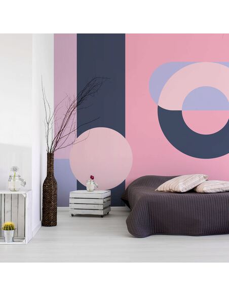 Papier peint adhésif Couronne géométrique | Artgeist | Violet, rose, noir