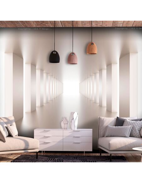 Papier peint adhésif Tunnel ensoleillé | Artgeist | Beige, blanc, gris