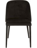 Chaise Gentry noire vue de face, dossier arrondi et pieds fins