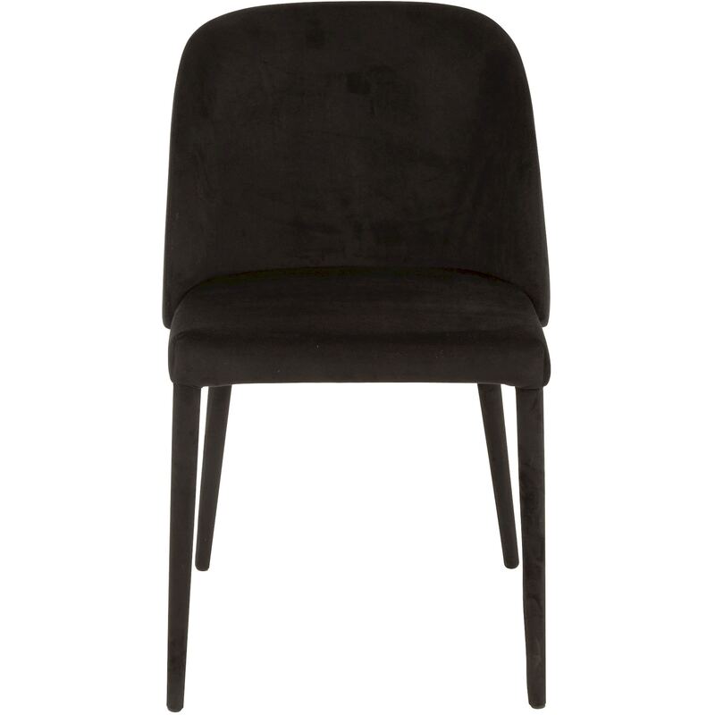 Chaise Gentry noire vue de face, dossier arrondi et pieds fins