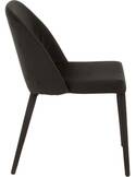 Chaise Gentry noire vue de profil, dossier incliné et assise plate