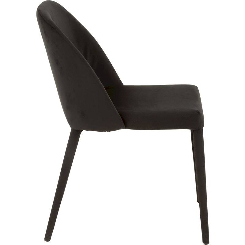 Chaise Gentry noire vue de profil, dossier incliné et assise plate