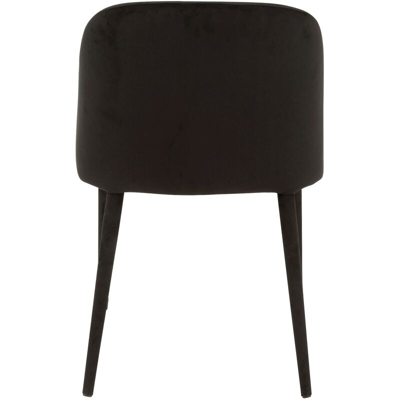 Chaise Gentry noire vue de dos, dossier enveloppant et pieds effilés
