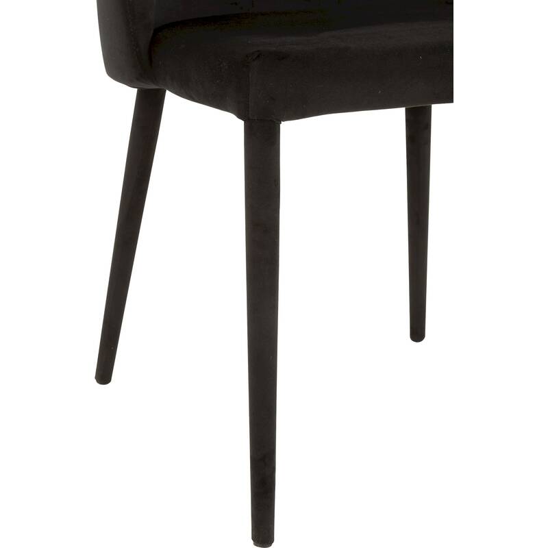 Détail des pieds fins de la chaise Gentry noire et de la jonction avec l'assise