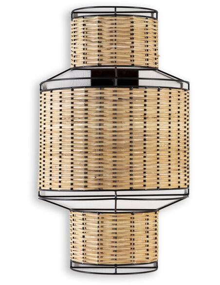 Applique 38 x 18 x 62 cm Métal, Rotin | Thai Natura | Noir, Naturel