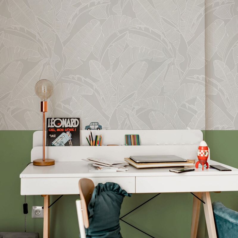 Papier peint grandes feuilles de palmier