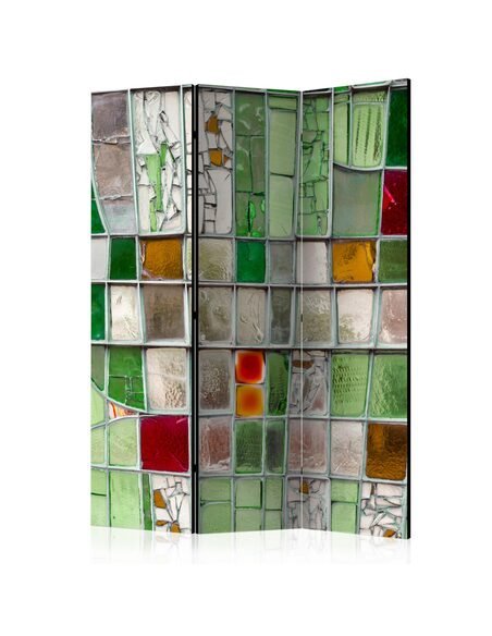 Paravent 3 volets Vitrail émeraude