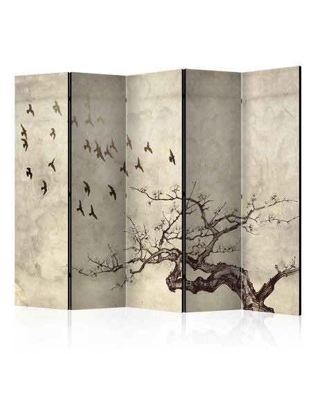 Paravent 5 volets Volée d'oiseaux II