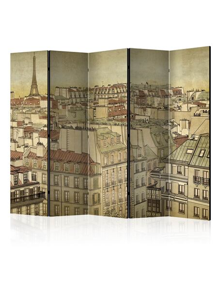 Paravent 5 volets Au revoir Paris ! II [Diviseurs de pièce]