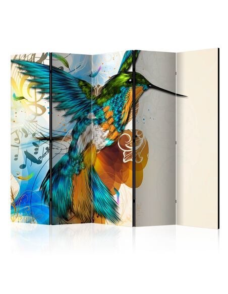 Paravent 5 volets Merveilleux oiseau II