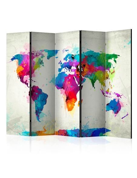 Paravent 5 volets La carte du bonheur II