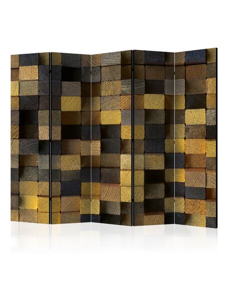 Paravent 5 volets Cubes en bois II