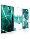 Tableau Lagon Intense (3 Parties) en tons de vert, feuilles et ananas