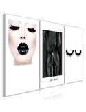 Tableau Pouvoir de la Féminité en 3 parties, noir et blanc