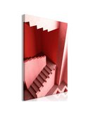 Tableau Escaliers vers nulle part, toile rouge vertical