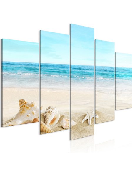 Tableau Bleu Calme (5 Parties) Large
