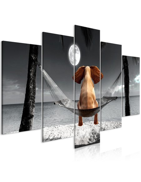 Tableau Éléphant sur un Hamac (5 Pièces) Large