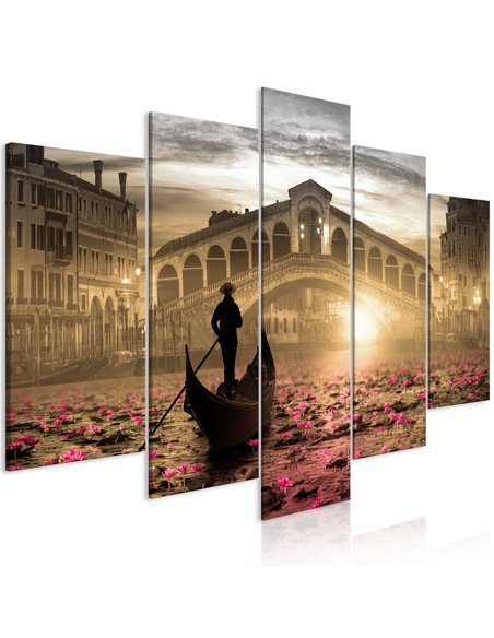 Tableau Venise Magique (5 Parties) Large Orange