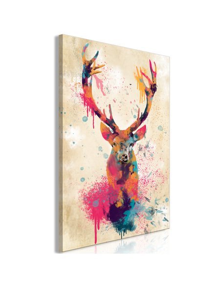 Tableau Aquarelle Cerf (1 Partie) Vertical