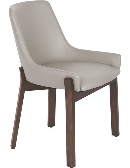Chaise en noyer avec assise rembourrée